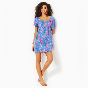 Lilly Pulitzer Women’s Delaney Short Sleeve Blue Orchid Oasis Dress Size 8 NWOT